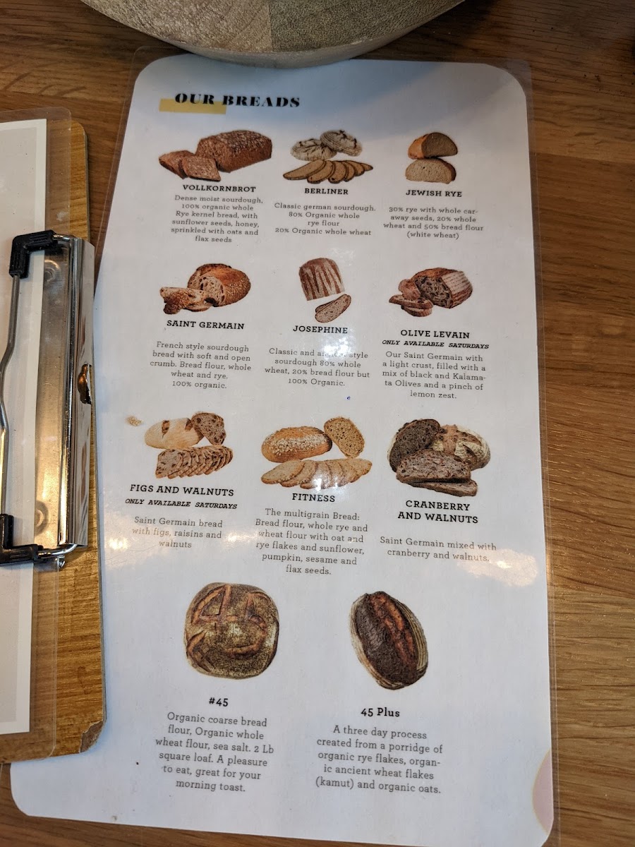 G Cafe Bakery Chapel St. menu board