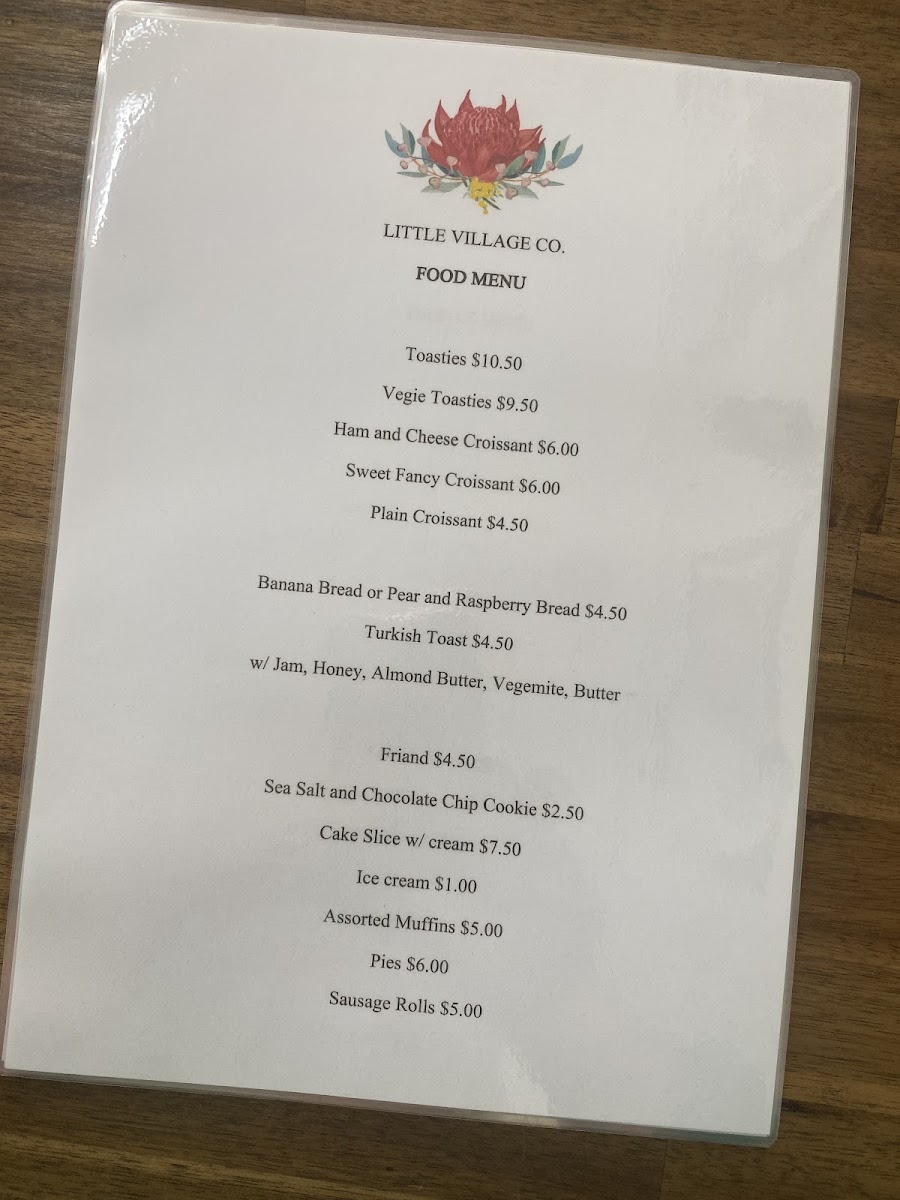 Little Village Co. menu board