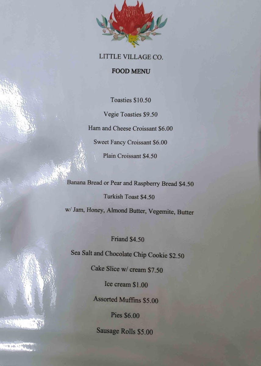 Little Village Co. menu board