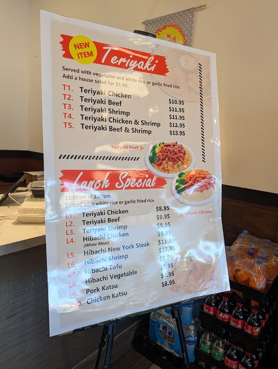 Fuji Grill menu board