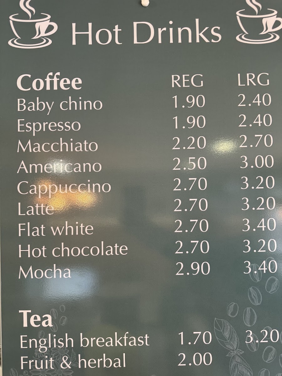 Leigh Grill & Café menu board