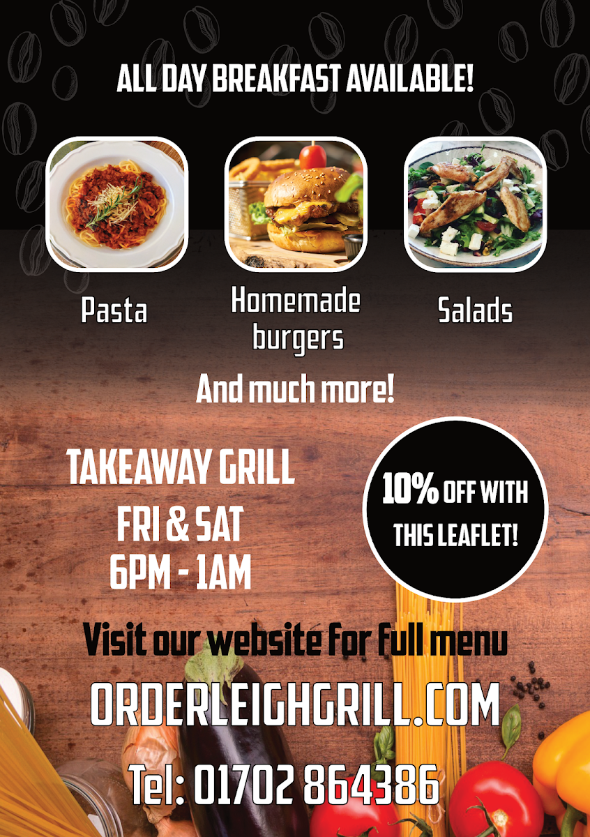 Leigh Grill & Café menu board