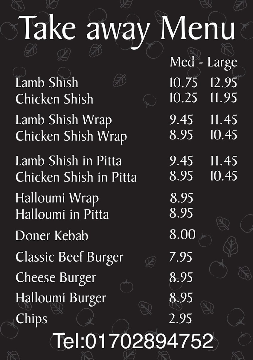 Leigh Grill & Café menu board