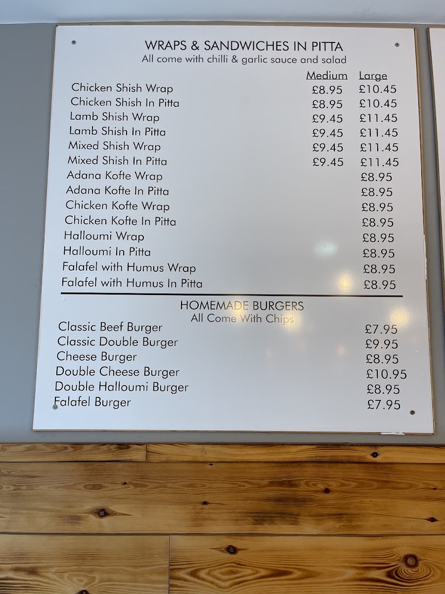Leigh Grill & Café menu board
