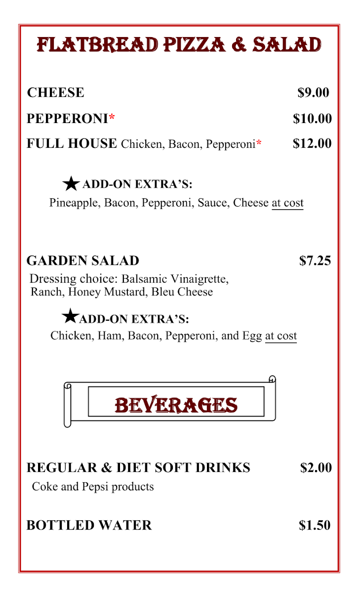 MULTITUDE TAKEAWAY RESTAURANT menu board