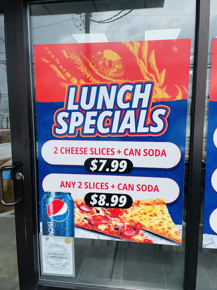Pizza Zilla menu board