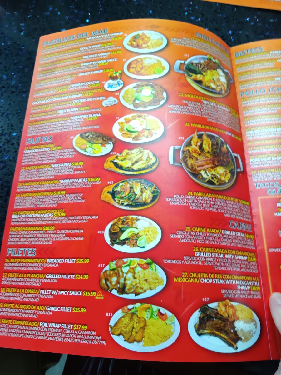 Molcajetes Restaurant #2 menu board