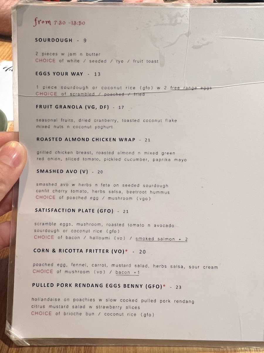 Imago Cafe & Bakery menu board