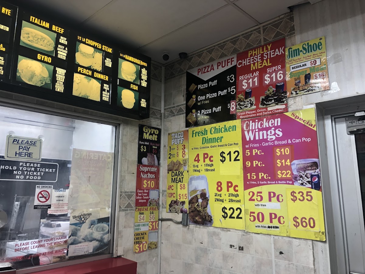 American Subs menu board