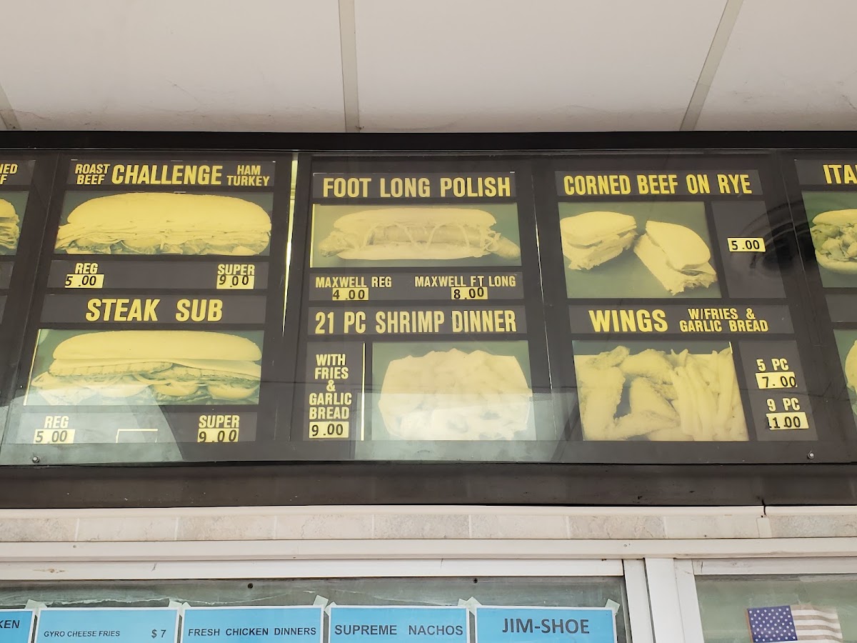 American Subs menu board