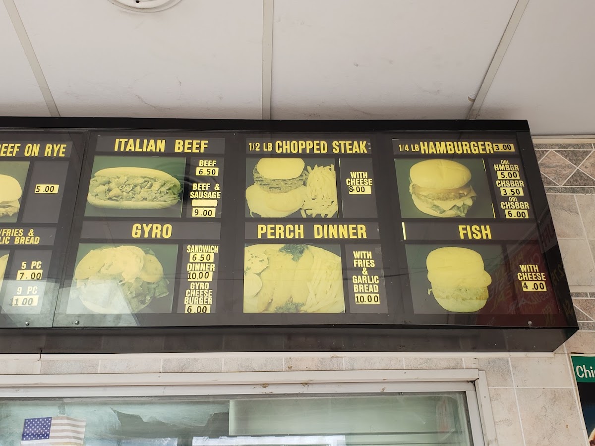 American Subs menu board