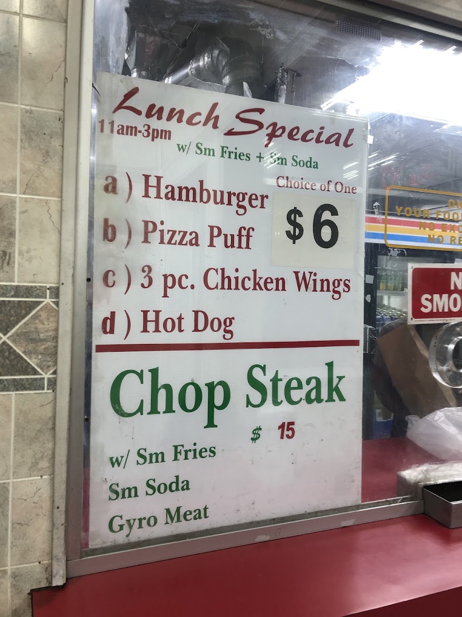 American Subs menu board