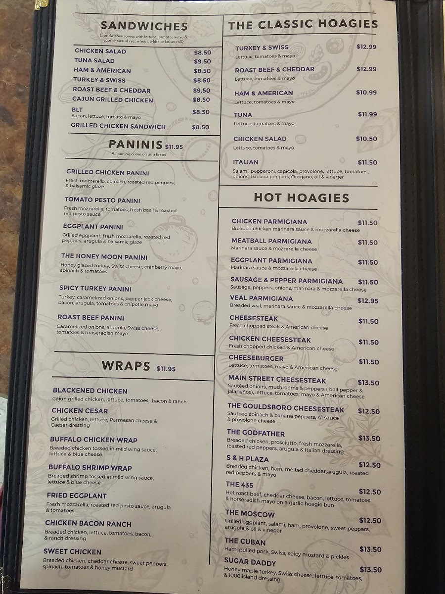 Damian’s Eatery menu board