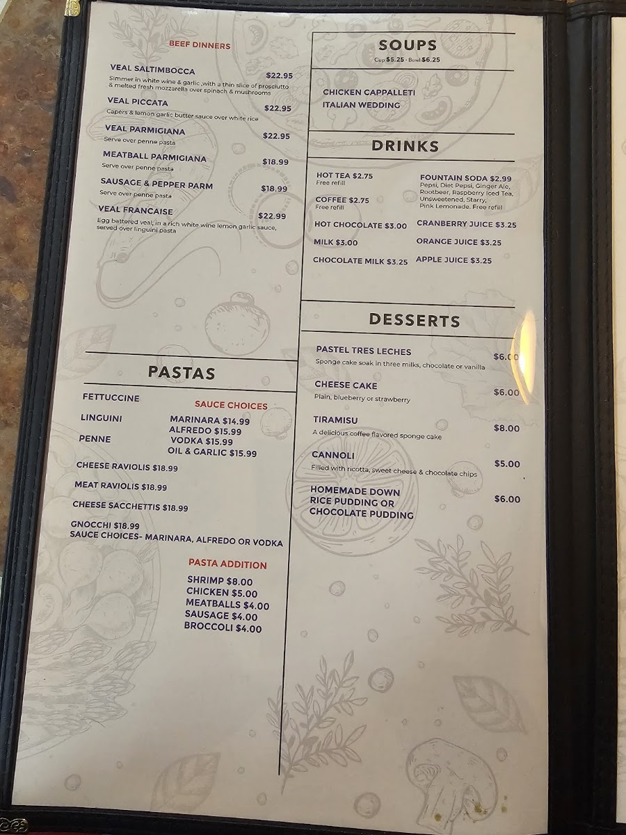 Damian’s Eatery menu board
