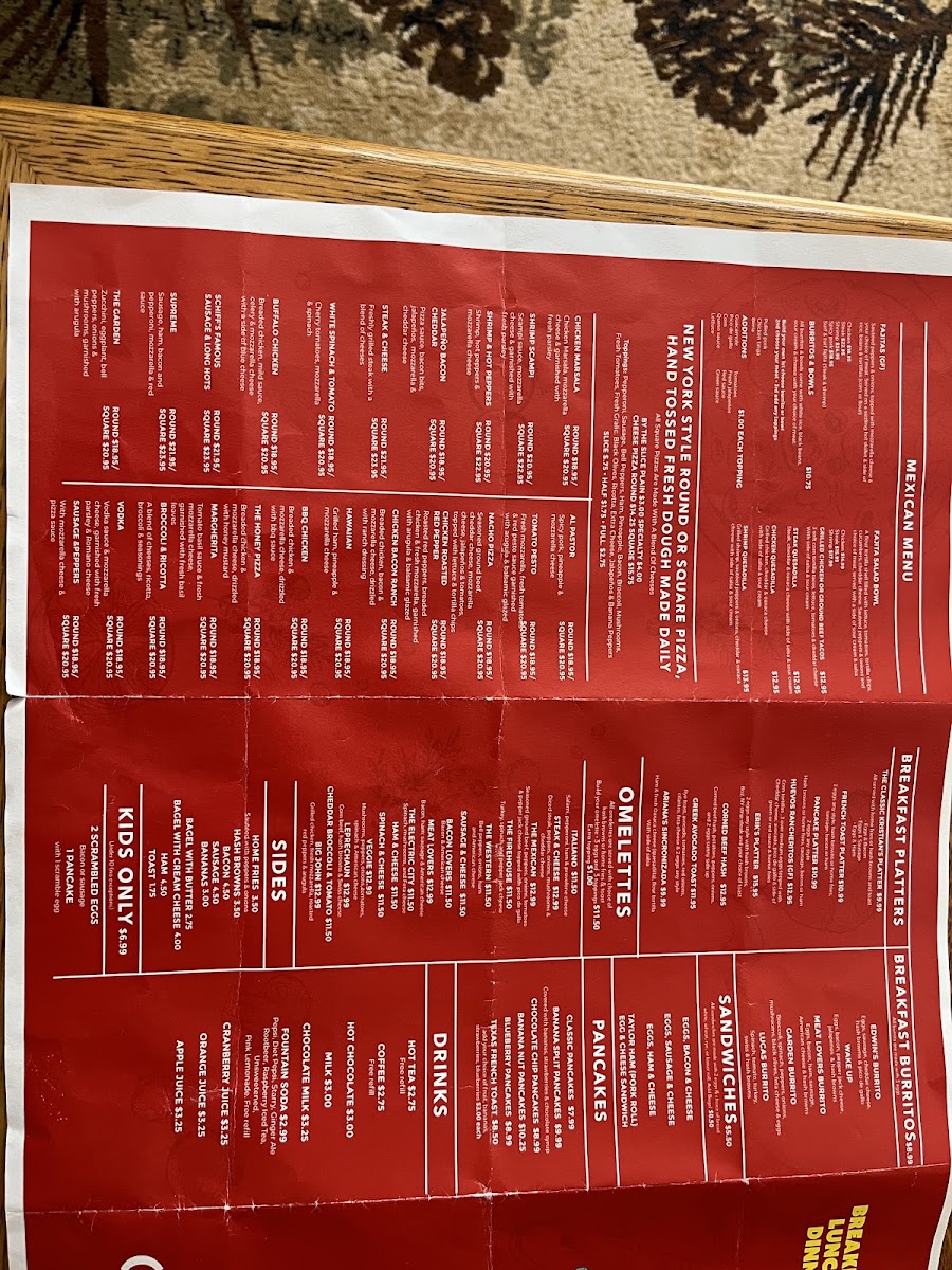 Damian’s Eatery menu board