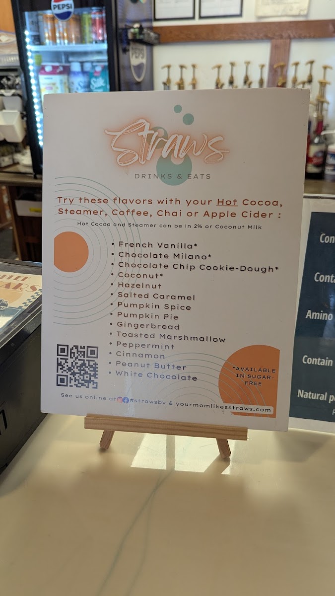 Straws menu board