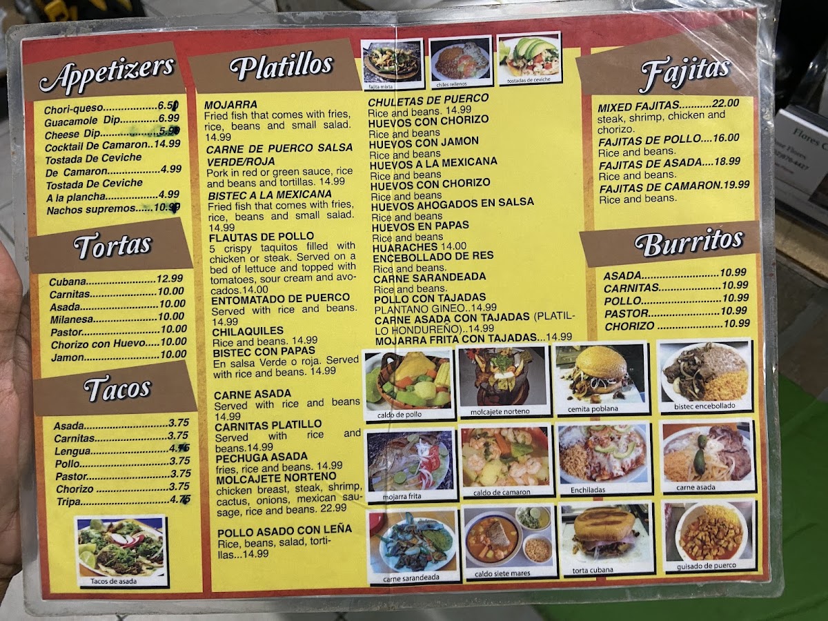 El Navegante Norteño menu board