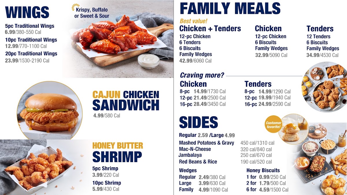 Aladdin Market Krispy Krunchy Chicken menu board