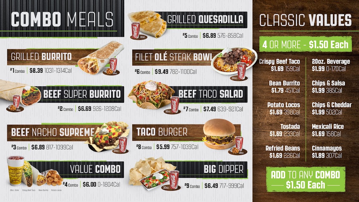 Taco Mayo menu board