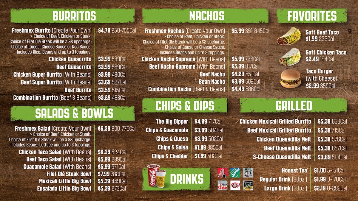 Taco Mayo menu board