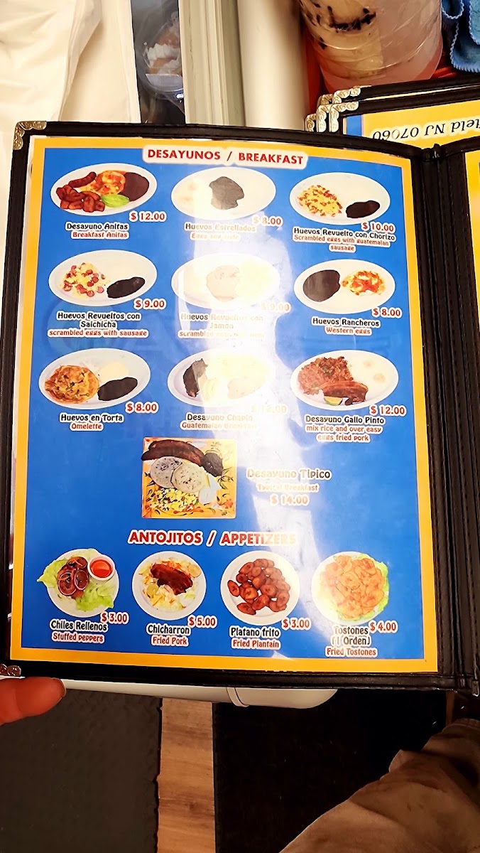 Anita's Restaurant menu board