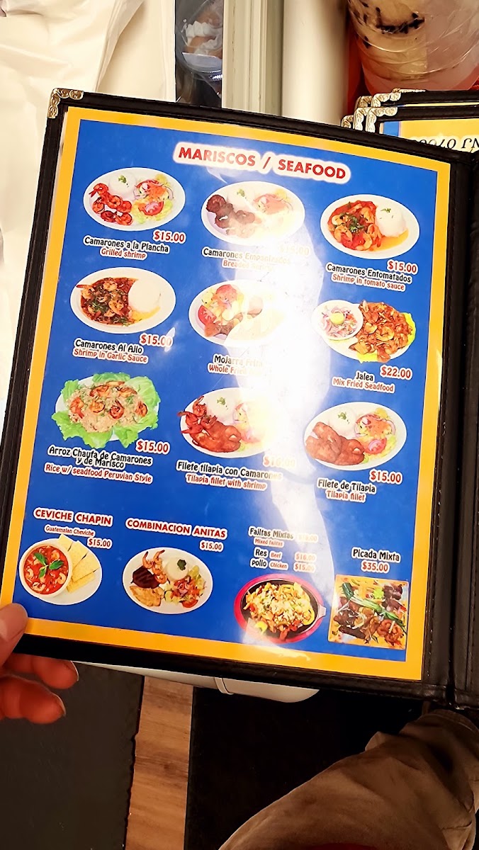 Anita's Restaurant menu board