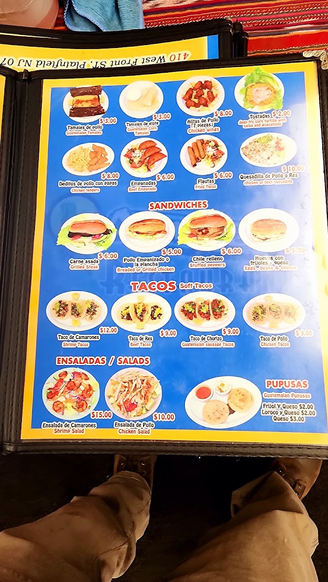 Anita's Restaurant menu board