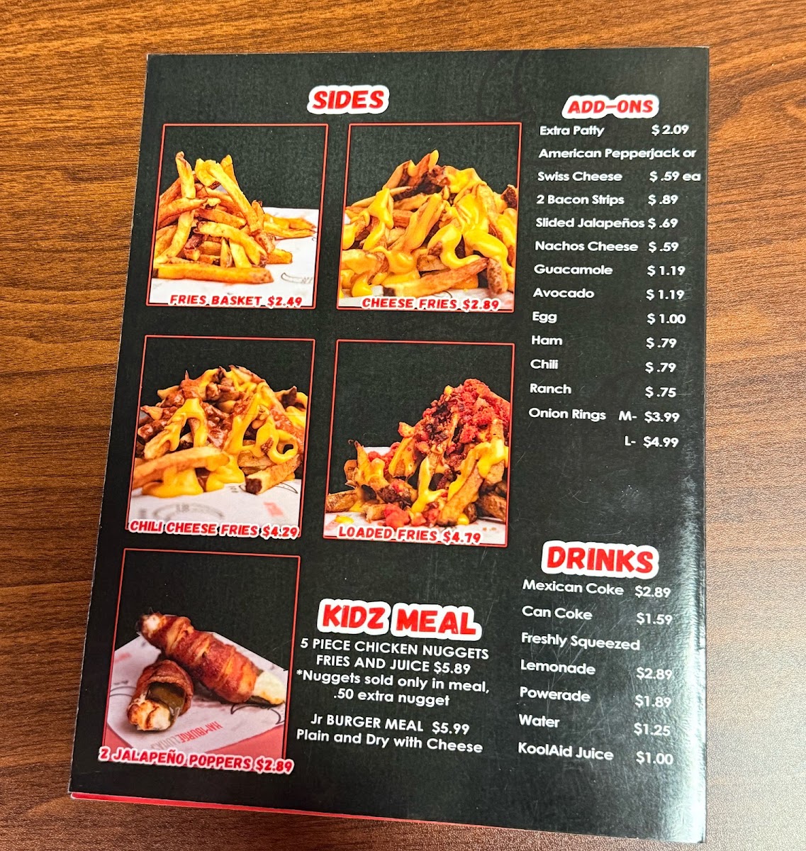HamburgeLunas menu board