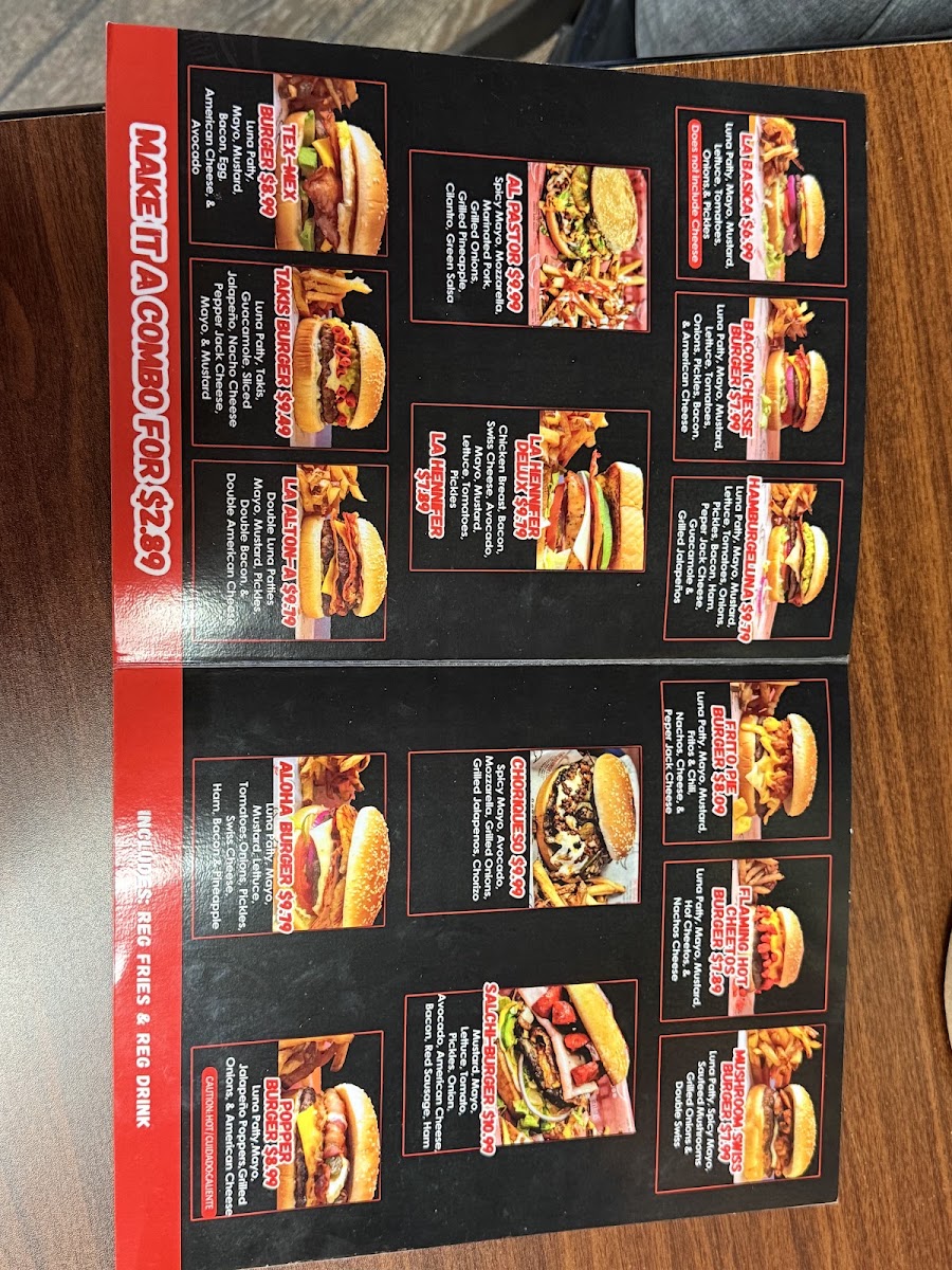 HamburgeLunas menu board