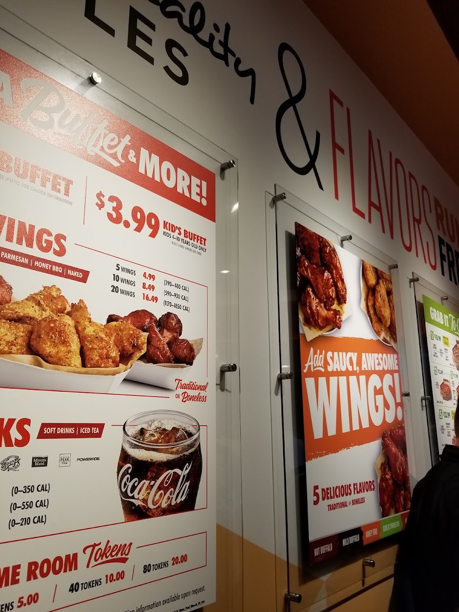 Cicis Pizza menu board