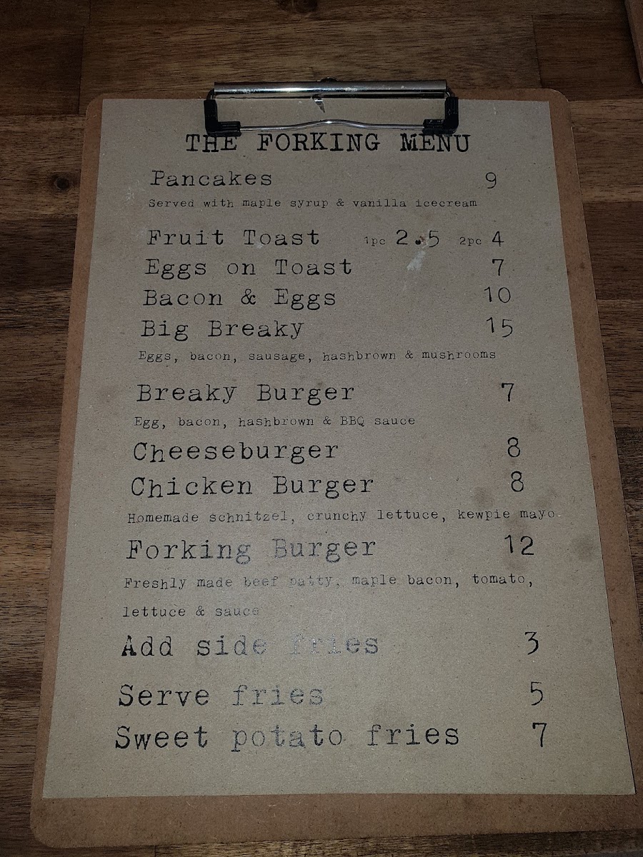 Forking Espresso. menu board