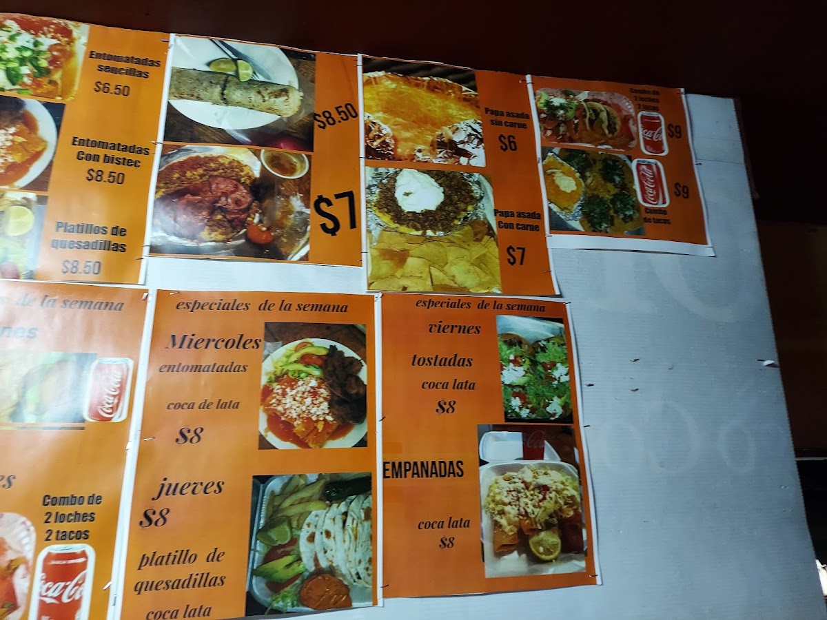 Rinconsito del taco menu board
