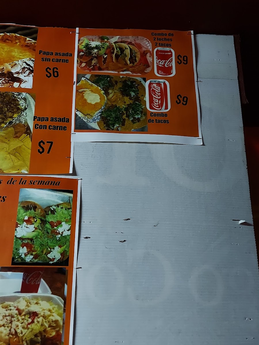 Rinconsito del taco menu board