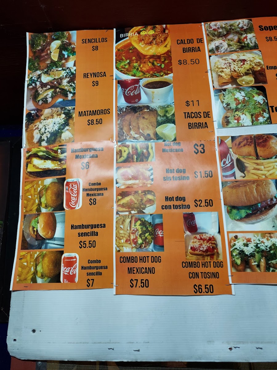 Rinconsito del taco menu board