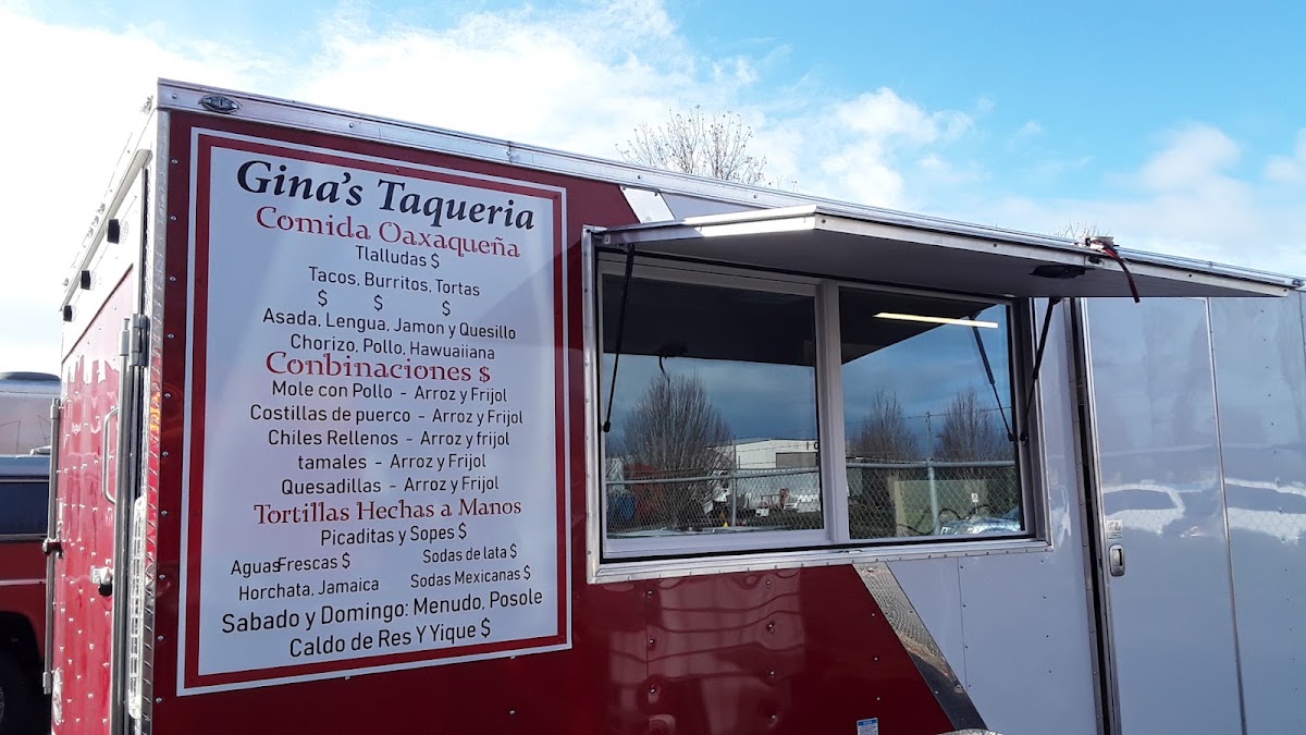 Gina's taqueria llc. menu board