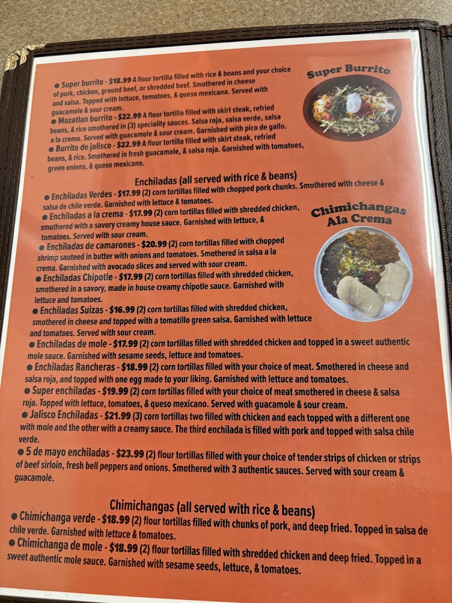 Mi Lindo Jalisco | Mexican menu board