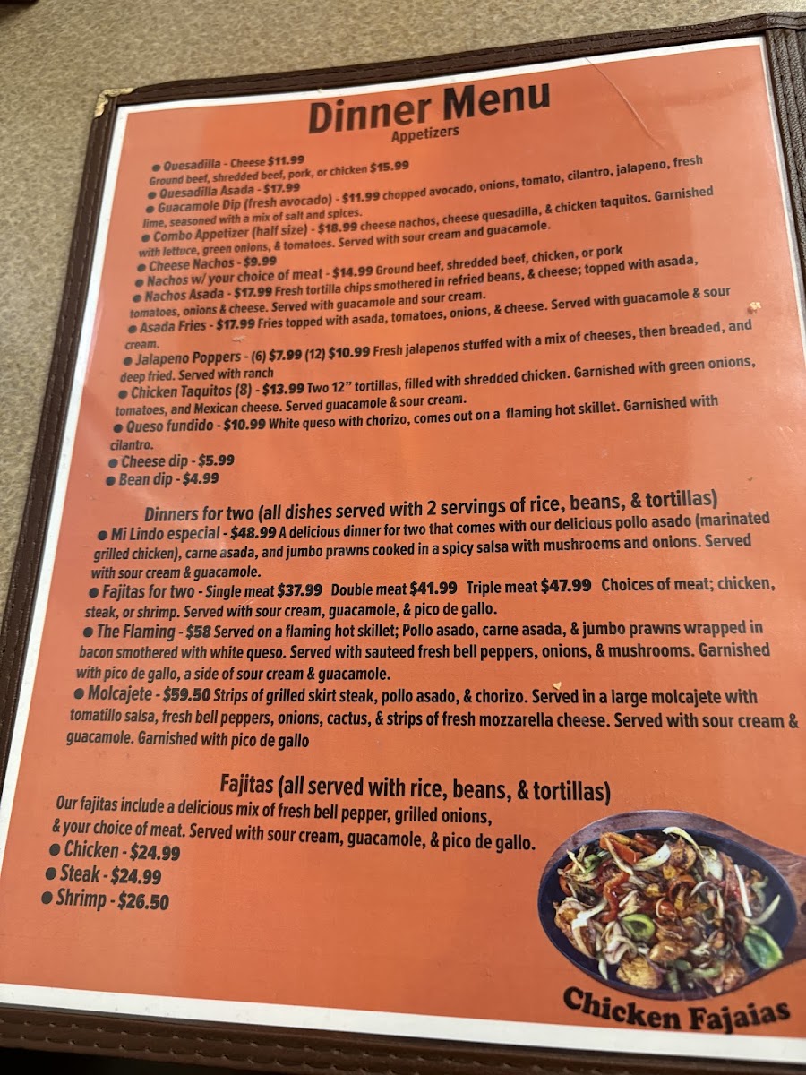 Mi Lindo Jalisco | Mexican menu board