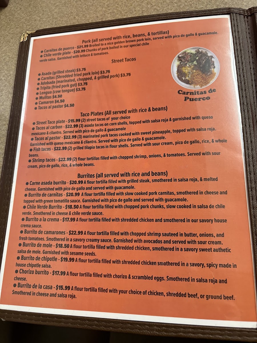 Mi Lindo Jalisco | Mexican menu board