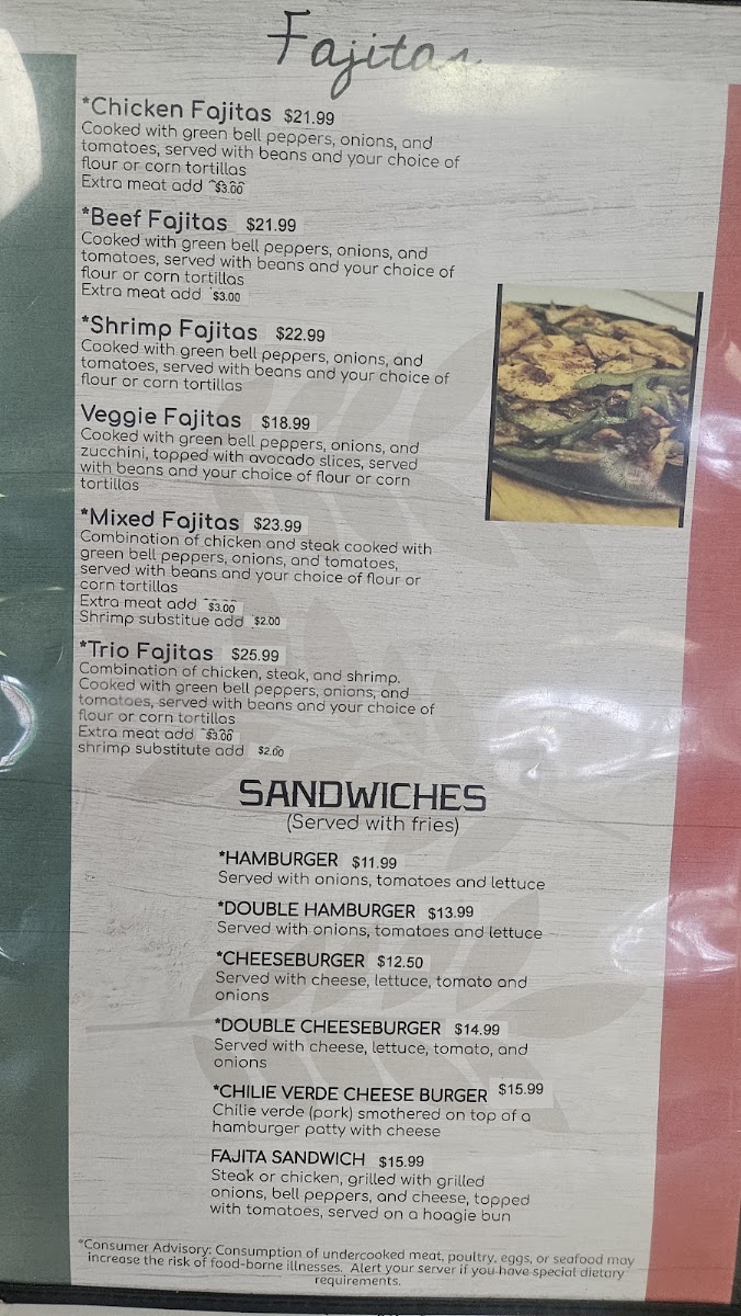 La Cabaña Restaurant | Mexican menu board