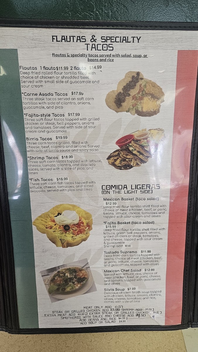 La Cabaña Restaurant | Mexican menu board