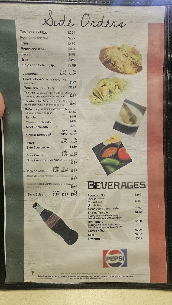 La Cabaña Restaurant | Mexican menu board