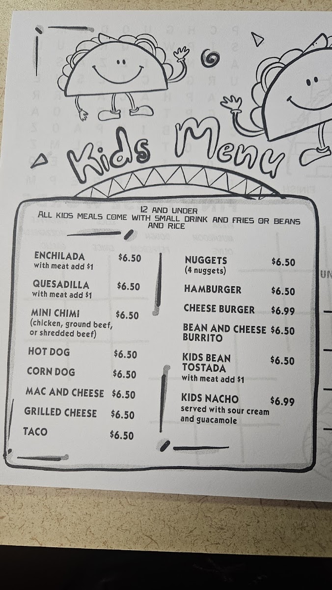 La Cabaña Restaurant | Mexican menu board