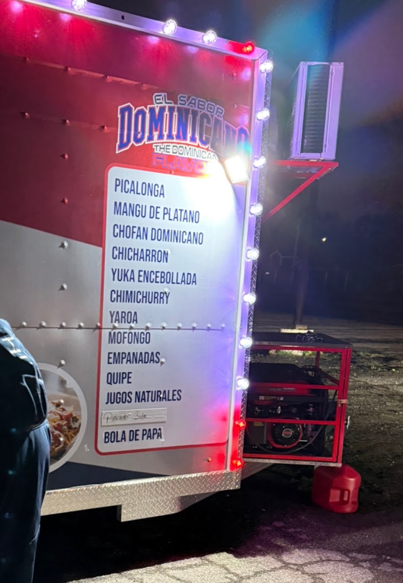 The Dominican Flavor Food truck menu board