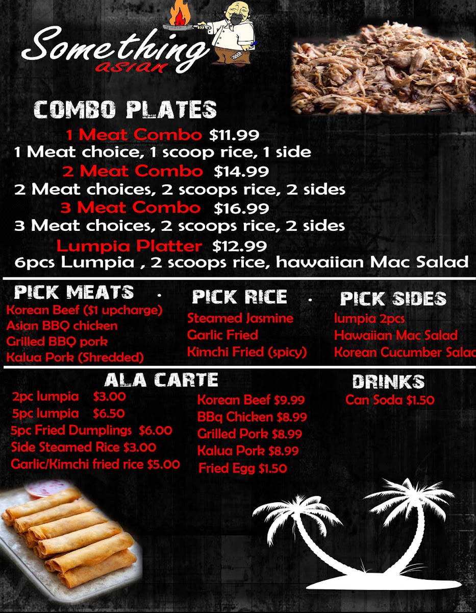 Something Asian menu board