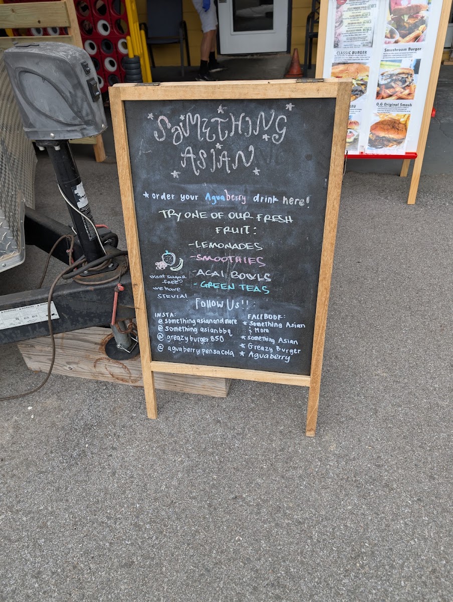Something Asian menu board