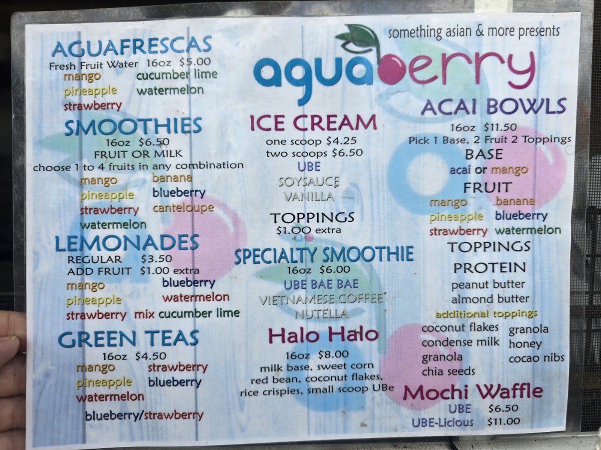 Something Asian menu board