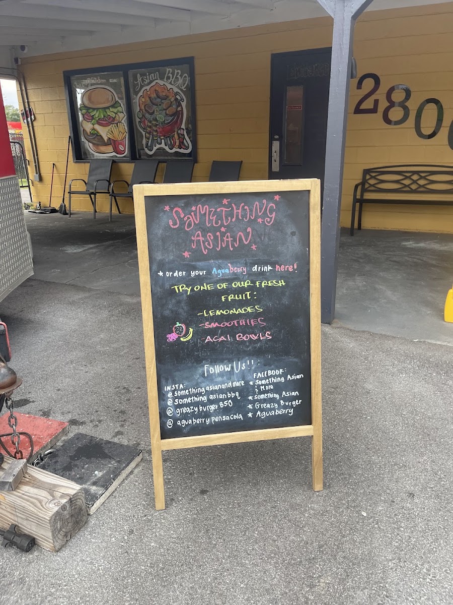 Something Asian menu board
