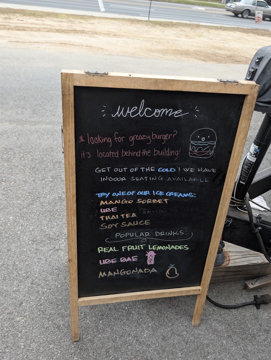 Something Asian menu board