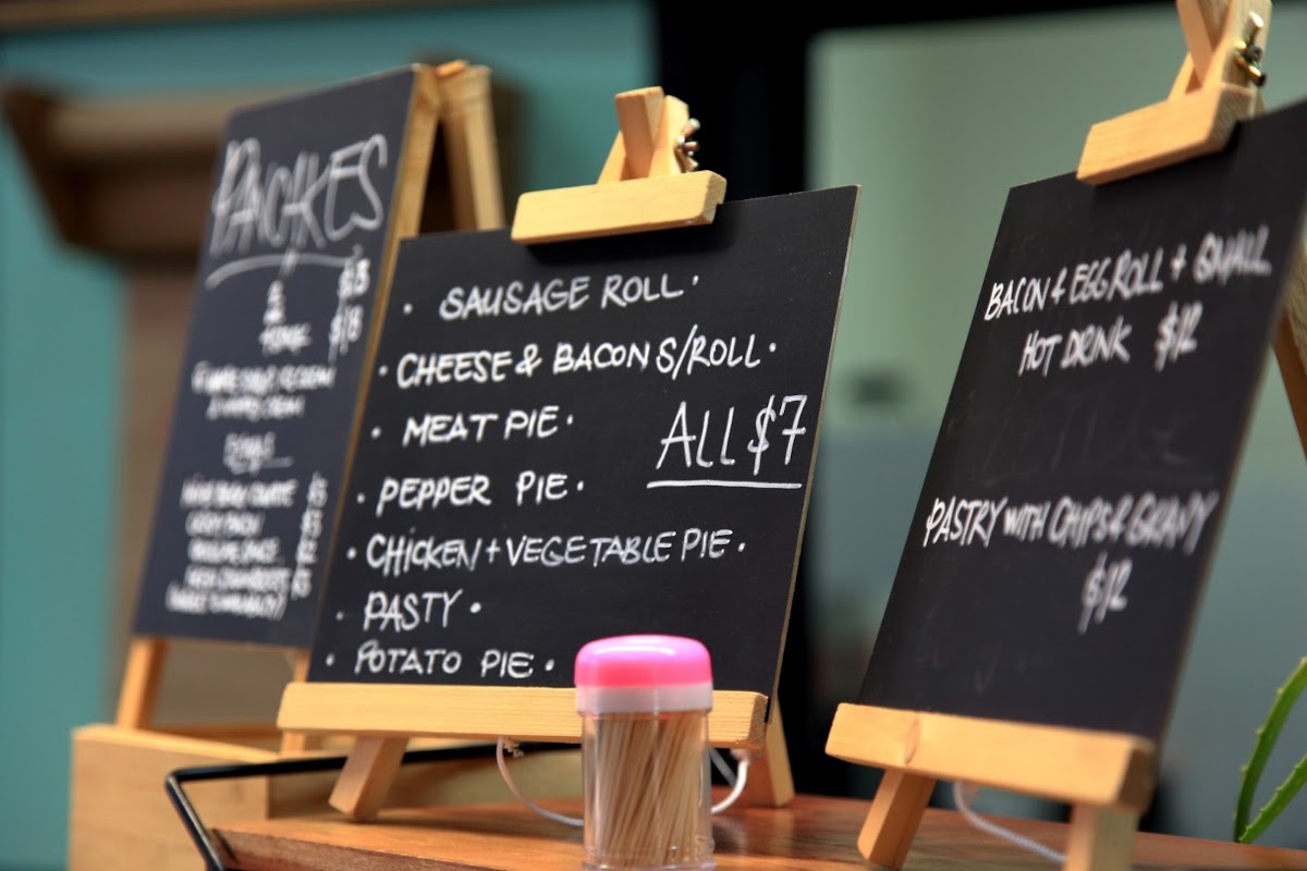Mint Cafe Whyalla menu board