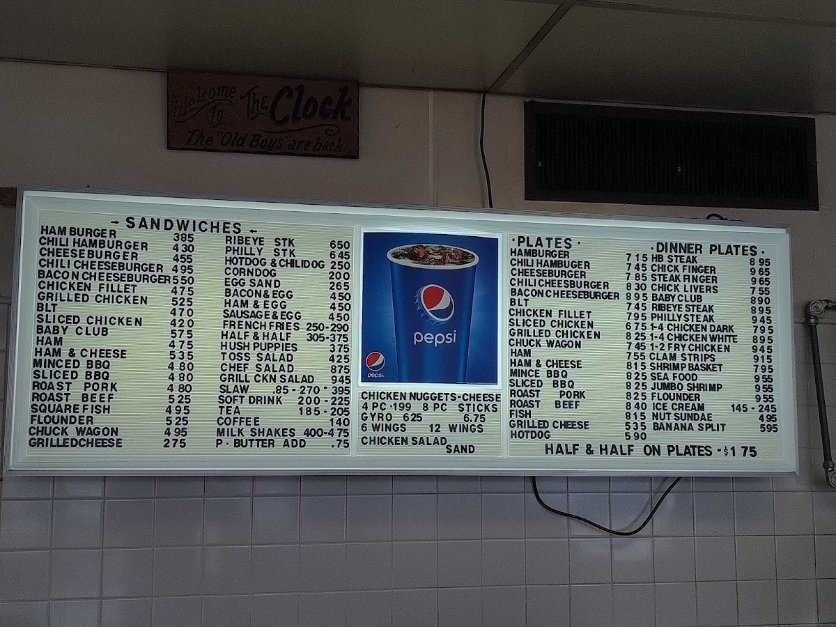 Clock Drive-In menu board